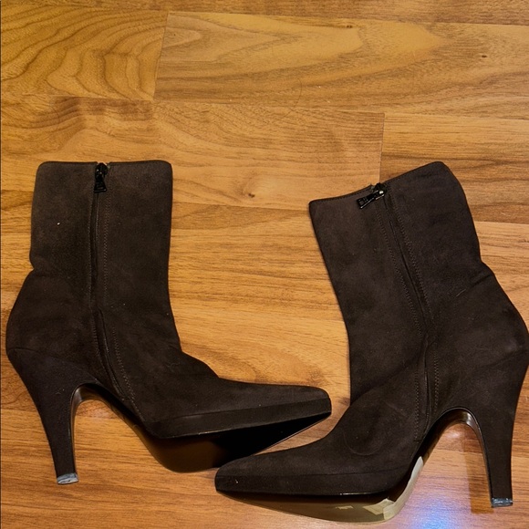 Brand New Authentic Prada Dark Brown Heeled Boots